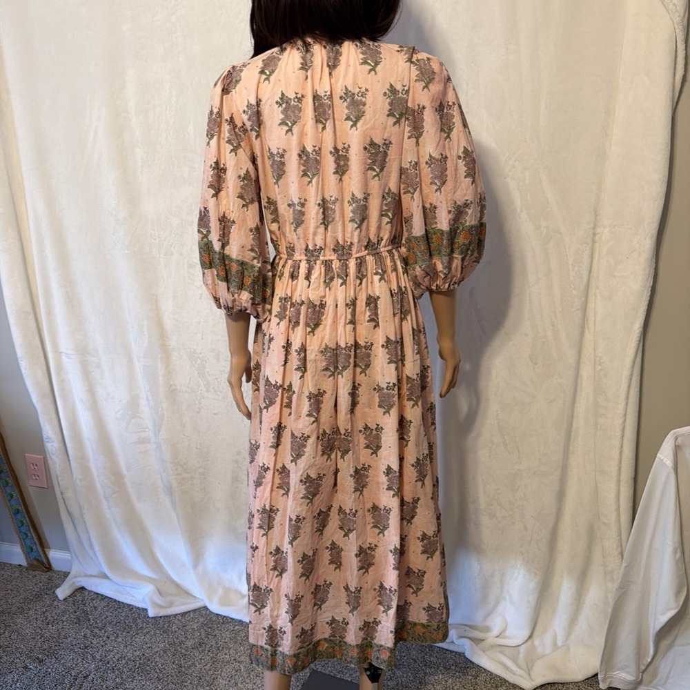 Victoria Dunn Women's Midi Dress Small Flowy Cottagecore Prairie Boho Ruffles - Picture 5 of 10